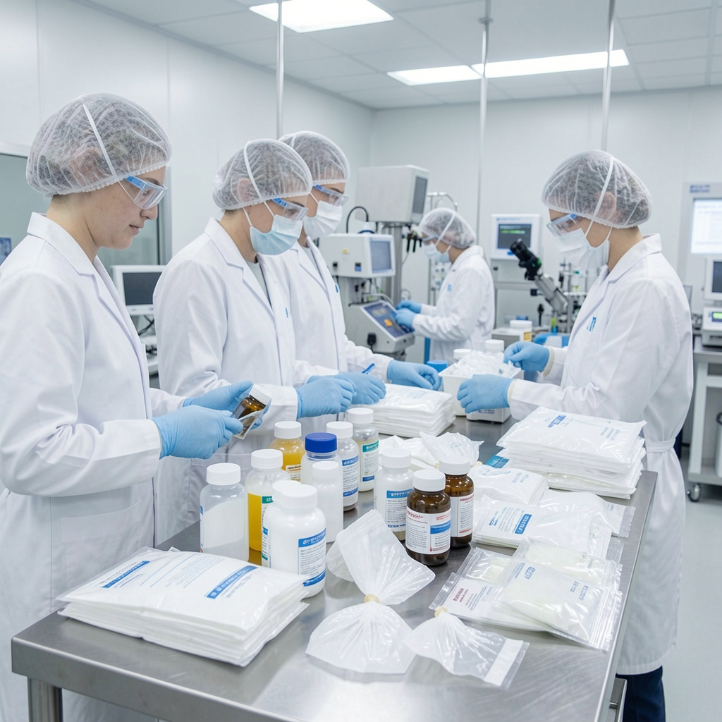 Sala limpa farmacêutica ISO classe 5 com sistemas de transferência fechada e controle de contaminação cGMP e ANVISA