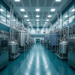 Válvula borboleta sanitária Sterivalves multiaplicação para interceptação de sólidos, líquidos e gases pressurizados em planta farmacêutica